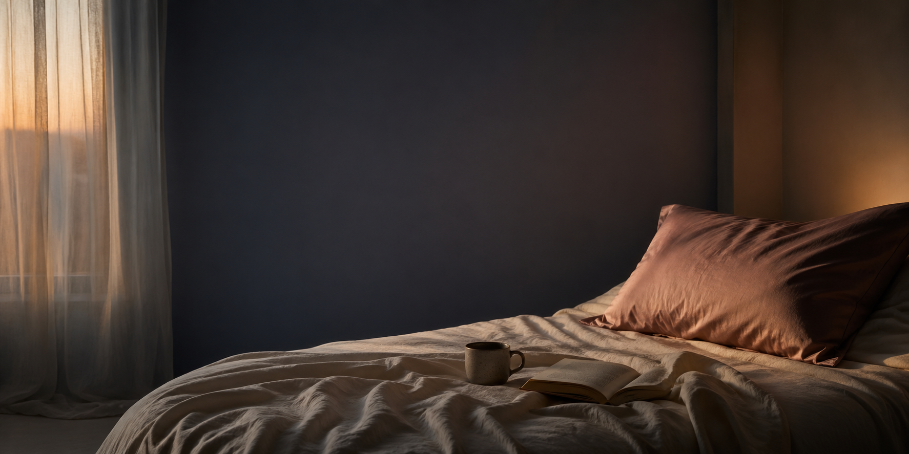 Someira — chambre du soir, taie en soie rose poudré