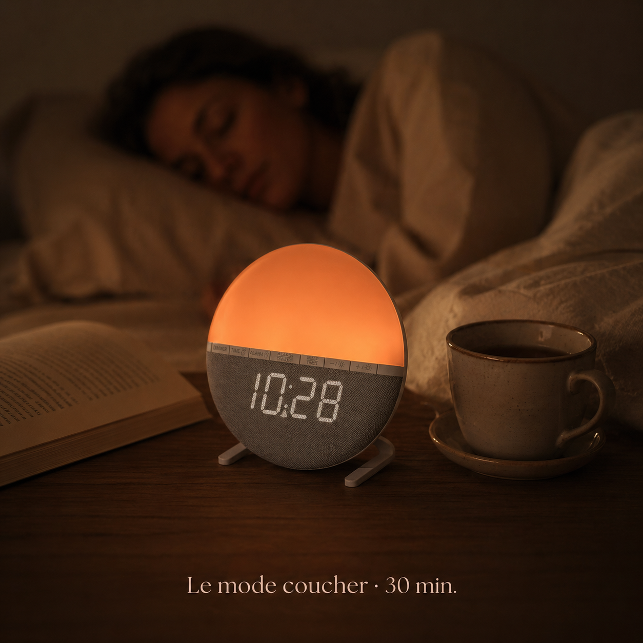Le mode coucher · 30 min — extinction progressive du Réveil au soir