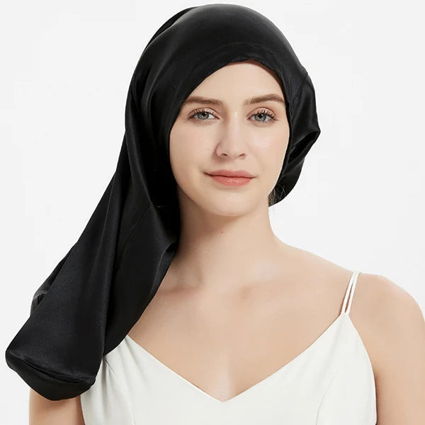 Bonnet en soie de mûrier — Noir Profond